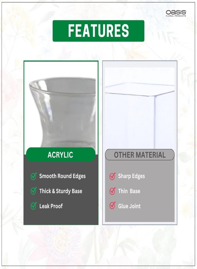 Oasis Acrylic Unbreakable Classic Flower Vases for Table Centerpiece, Home Decor, Floral Arrangement, Office, Events, Gifting & More - Urn Clear - Image 4